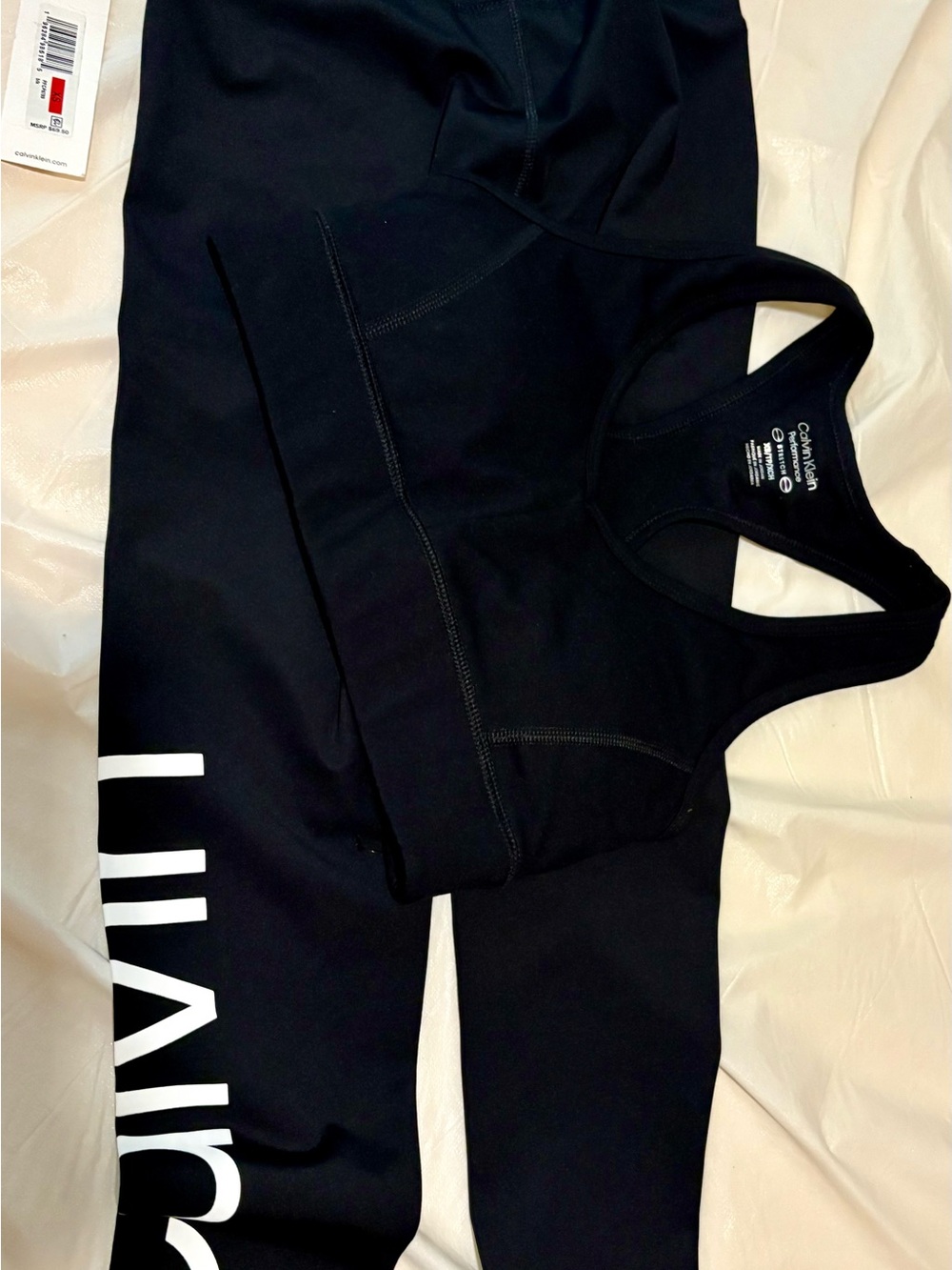 Calvin Klein Black High-Waist Leggings & Sports Bra Set